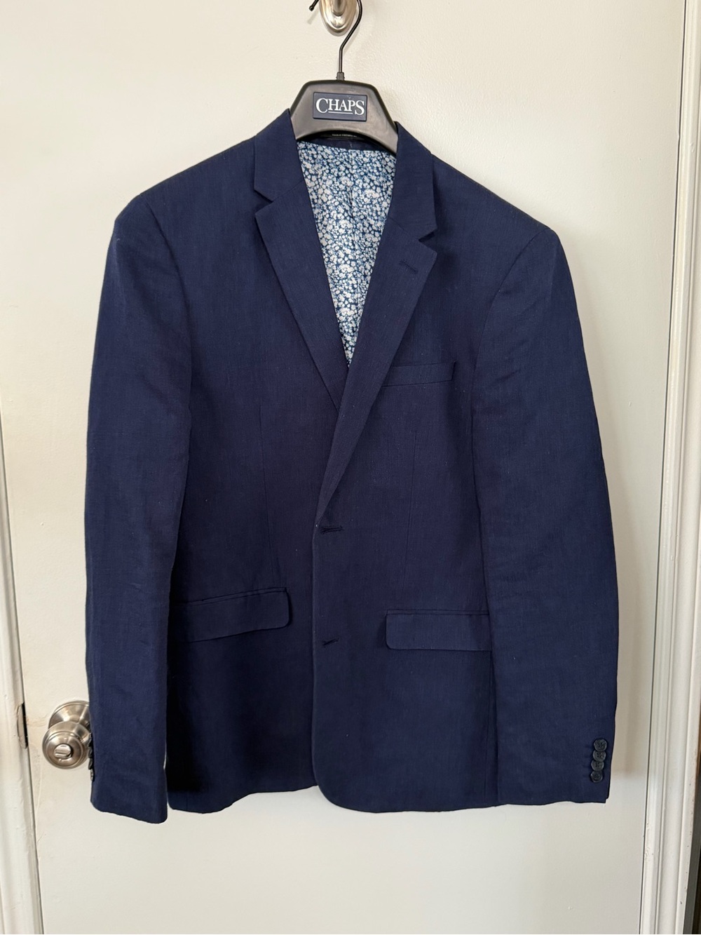 H&M Navy Blue Men's Blazer - Slim Fit